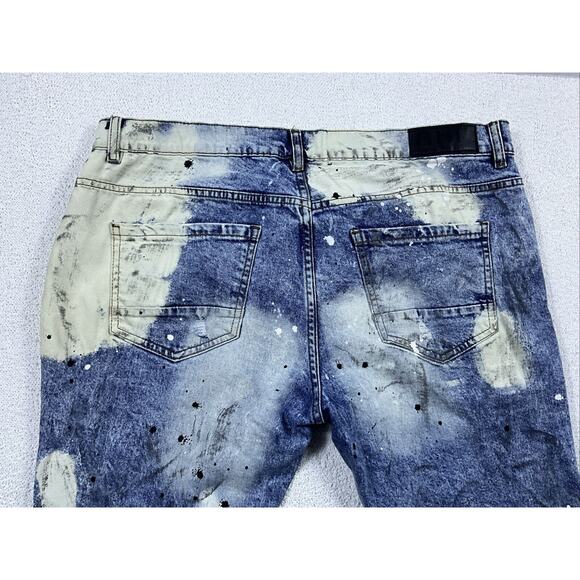 Another Hype Piece AHP Ripped Skinny Distressed Jeans Paint Splatter Mens 36x32 - Picture 12 of 12